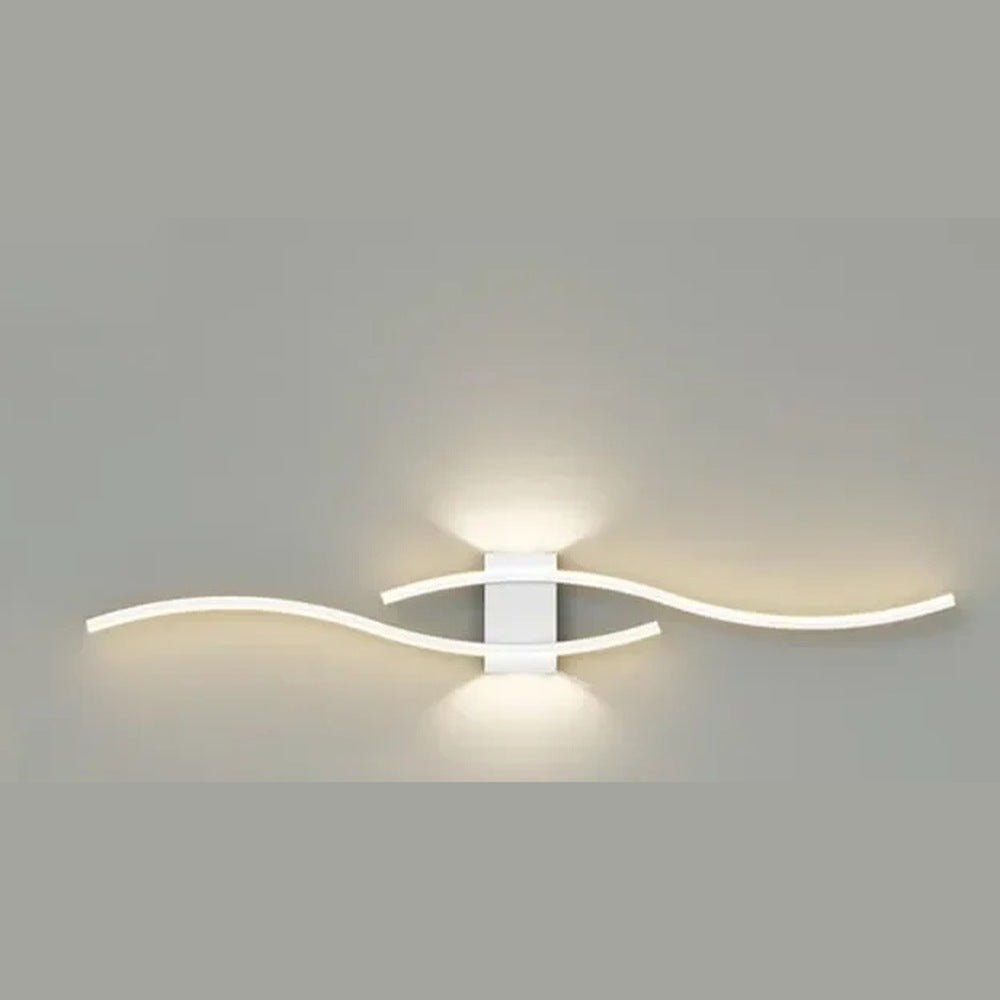 Applique LED vague horizontale, doré, noir ou blanc – Talmont, finition blanc, 60 cm