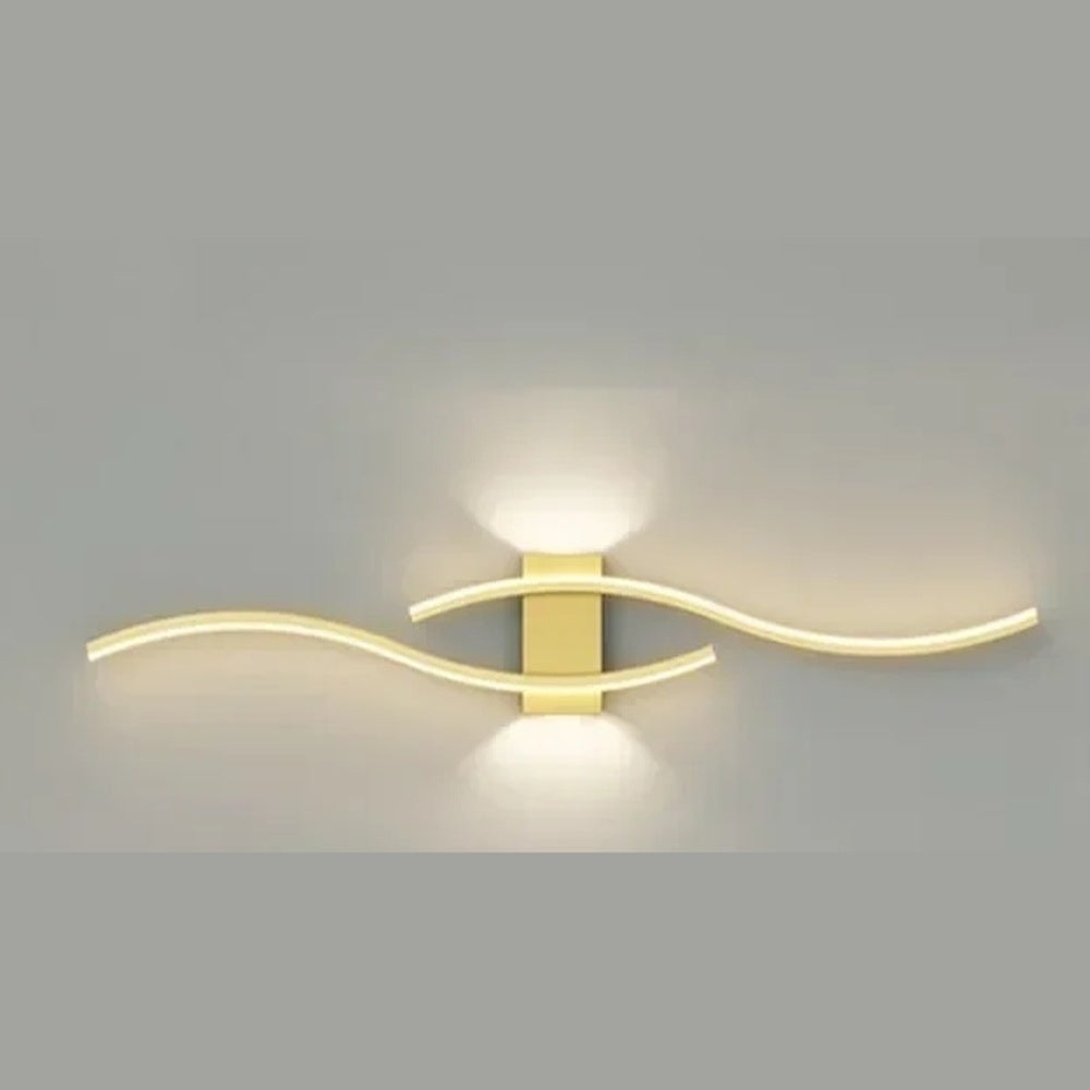 Applique LED vague horizontale, doré, noir ou blanc – Talmont, finition doré, 60 cm