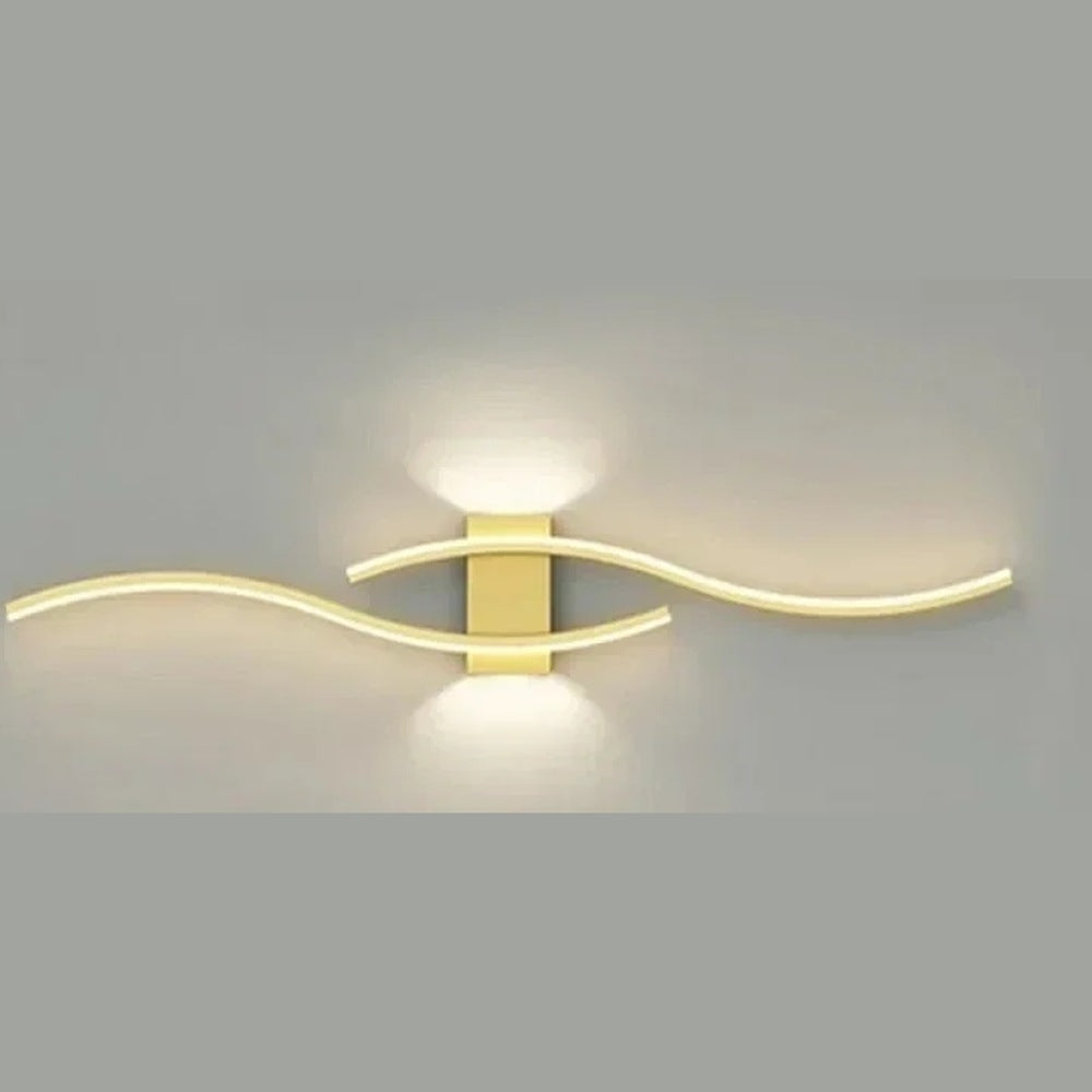 Applique LED vague horizontale, doré, noir ou blanc – Talmont, finition doré, 80 cm