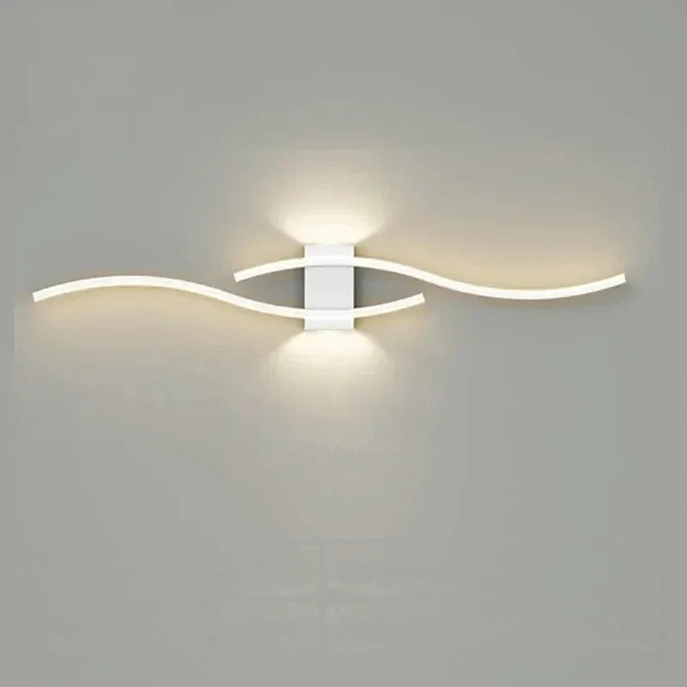 Applique LED vague horizontale, doré, noir ou blanc – Talmont, finition blanc, 80 cm