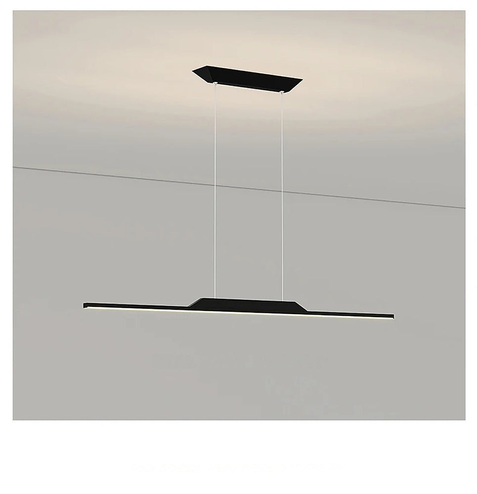 Lustre arc de lumière LED, 100 ou 120 cm, télécommande – Tanlay, sur fond clair