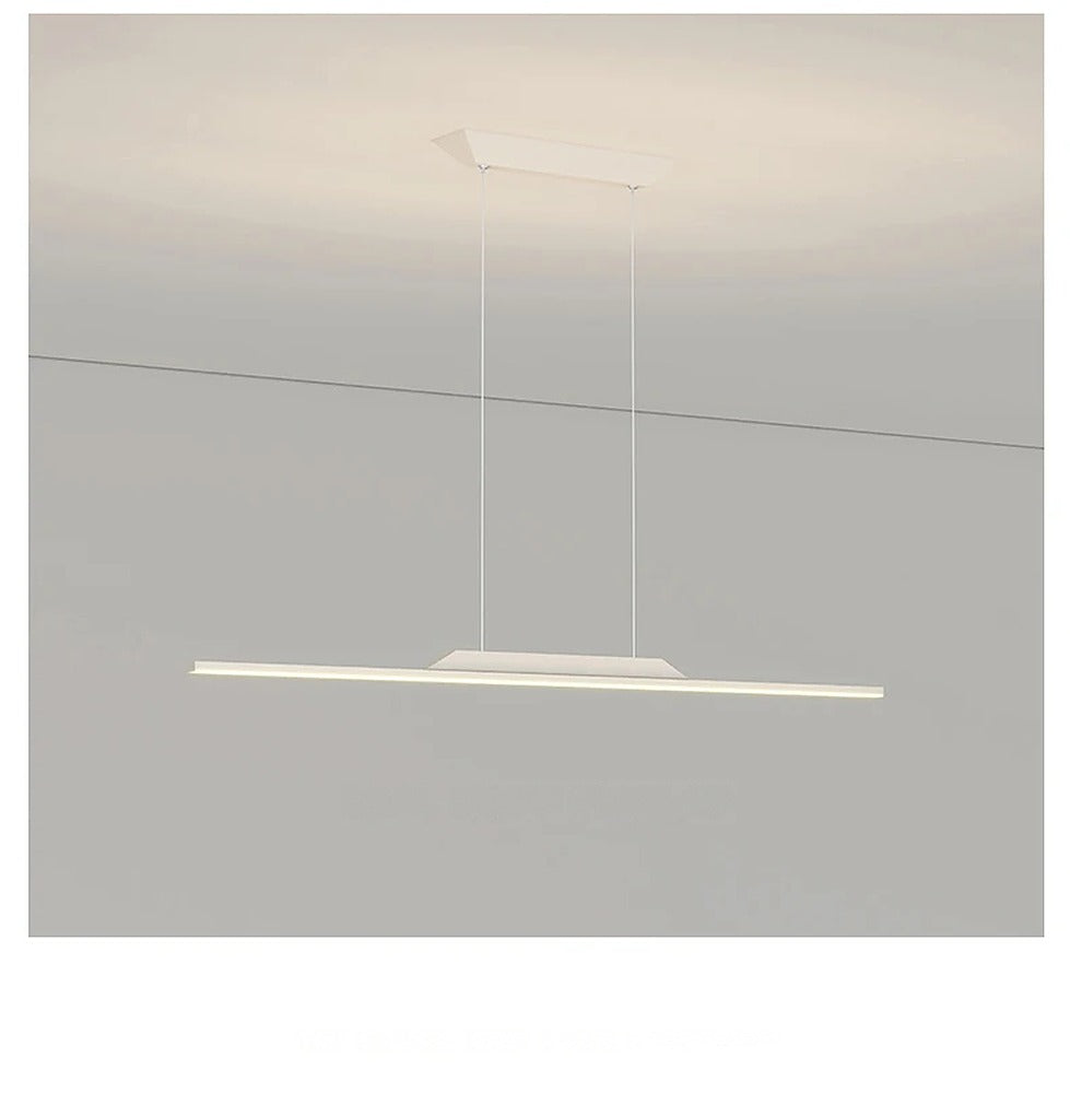 Lustre arc de lumière LED, 100 ou 120 cm, télécommande – Tanlay, vue d’ambiance