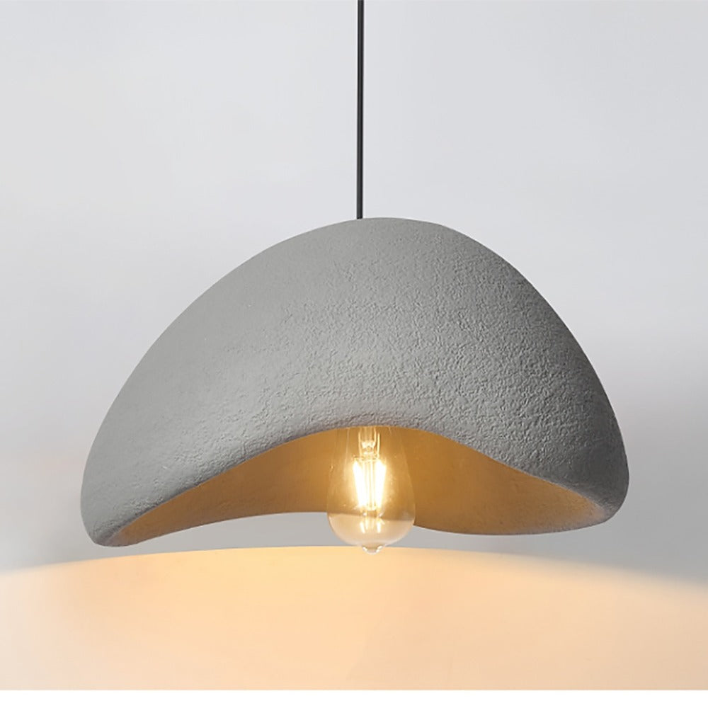 Suspension galet wabi-sabi blanc ou gris, Ø 30 à 60 cm – Teshima, finition galet ondulé, gris / Ø 30 cm