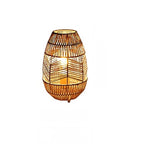 Lampadaire ou lampe en rotin tressé main, forme fuselée – Tourtour, finition lampe à poser, Ø 20 × H 30 cm