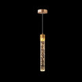 Suspension tube effet cristal à bulles – Trianon, finition doré, 1 tube / Blanc chaud