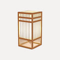 Lampe lanterne japonaise en bambou et papier – Tsumago, finition lanterne haute à double croisillon