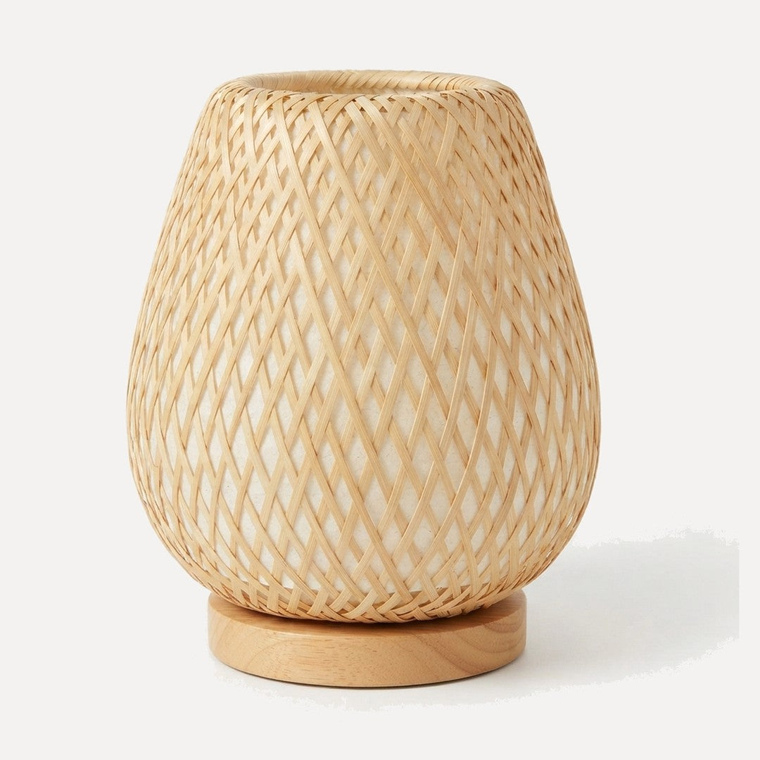Tsumago, lampe lanterne japonaise en bambou et papier, Boule en bambou tressé