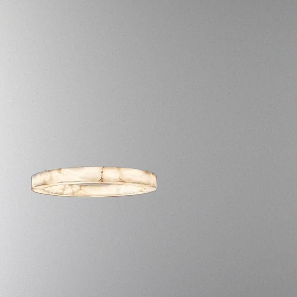 Suspension anneau effet albâtre, LED intégrée – Urbino, finition ø 40 cm / Blanc chaud 3000 K