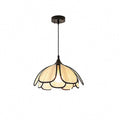 Suspension fleur en tissu et métal noir bohème – Uzès, finition ø 30 cm / Blanc chaud