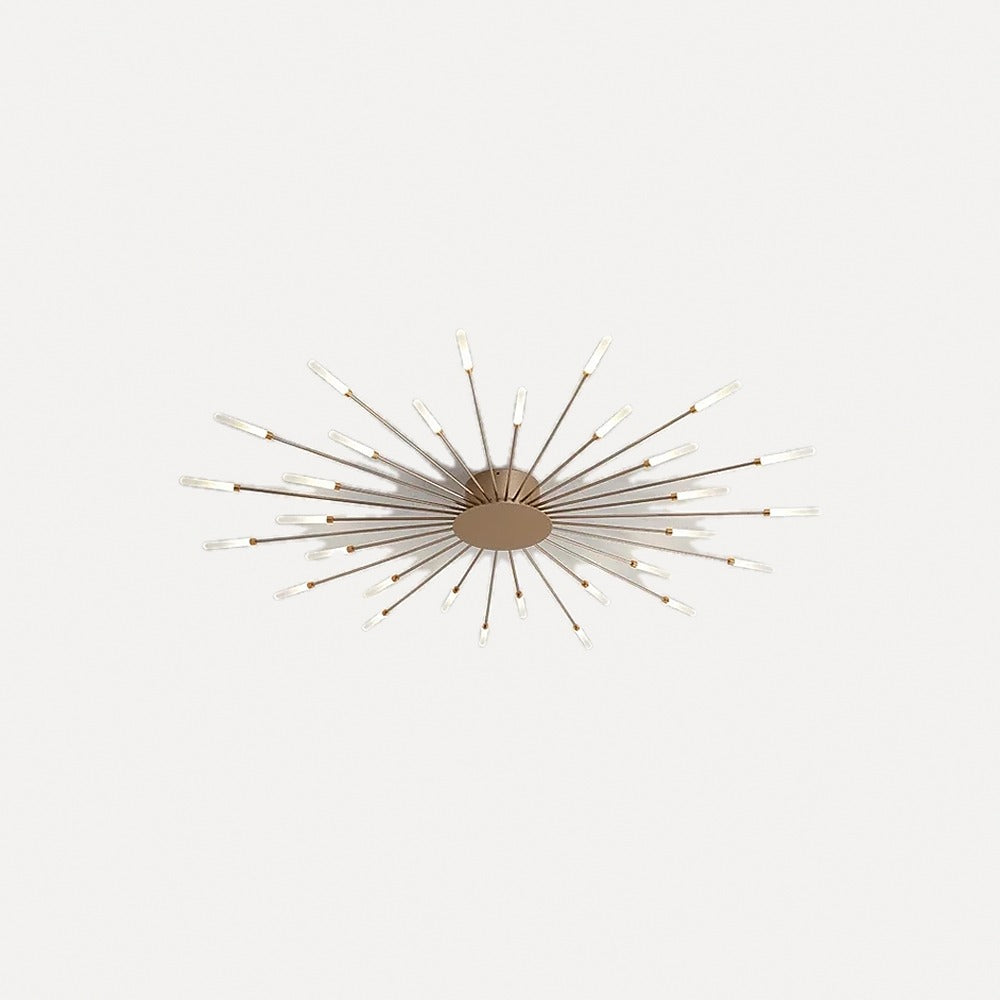 Plafonnier LED feu d'artifice, doré ou noir – Valensole, finition cœur cuivré, doré, 30 branches, Ø 128 cm