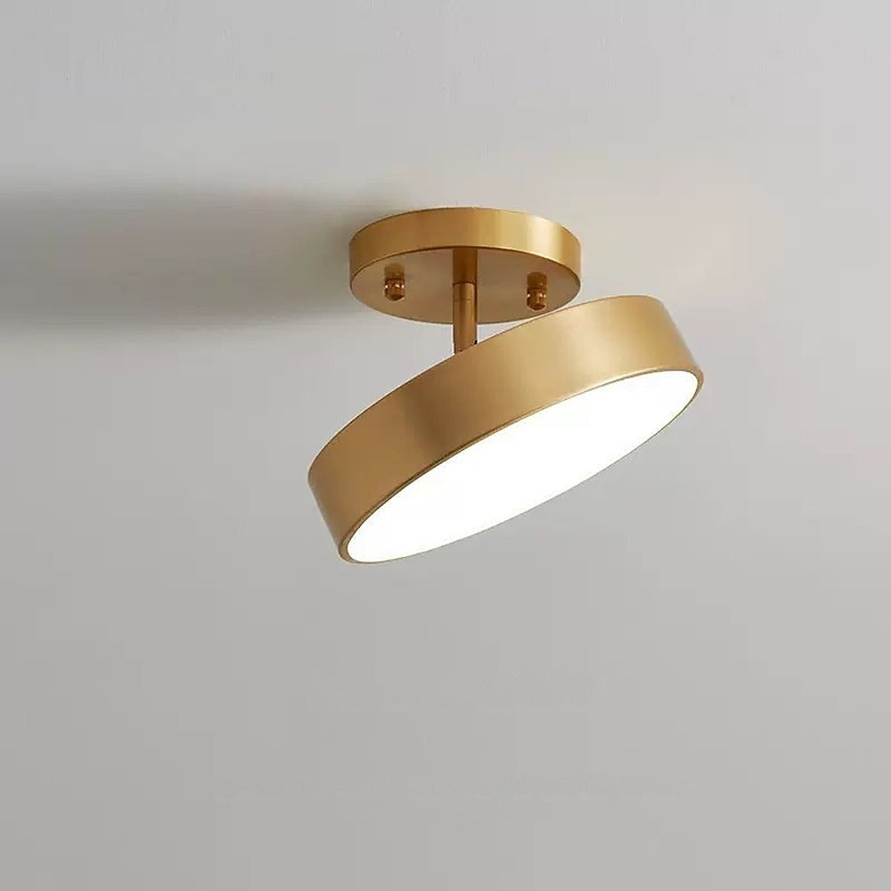 Plafonnier tambour en laiton, Ø 15 à 30 cm – Vaugirard allumé