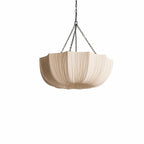 Suspension corolle en tissu plissé, esprit wabi-sabi – Yoshino, finition ø 40 cm / Blanc chaud
