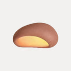 Plafonnier galet en résine mate, Ø 45 à 80 cm – Yport, finition terracotta / Ø 60 cm