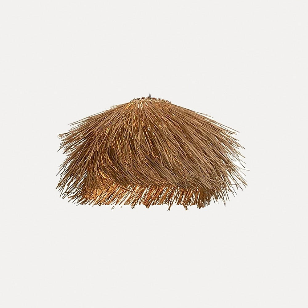 Suspension en herbes sèches, style bohème – Zahara, finition ø 50 cm / Blanc chaud
